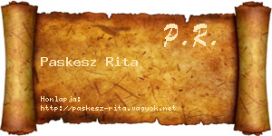Paskesz Rita névjegykártya
