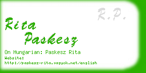 rita paskesz business card